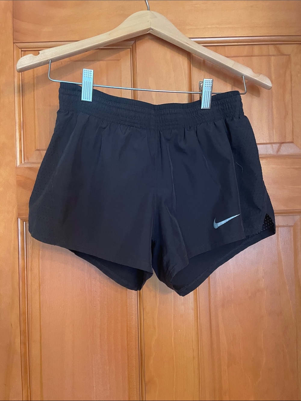 Nike Black Women's Athletic Running Shorts with Reflective Swoosh